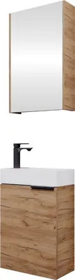 Produktbild von Planetmöbel Badmöbel-Set 40cm mit Spiegel Gold Eiche