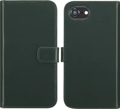 Produktbild von Selencia Echtleder Klapphülle iPhone 16e - Grün