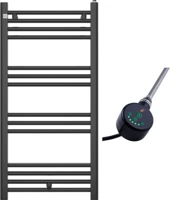 Immagine prodotto di Granitan | Radiatore da bagno PUERTO 100/50 cm - Nero - Design moderno - Riscaldamento elettrico incluso