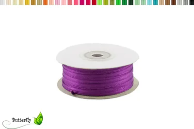 Produktbild von Satinband 3mm x 91m Rolle, Farbe:123 lila