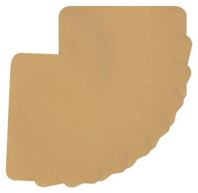 Stoff-Bügelflicken, 8 Stück, 12,5x9,5 cm, braun, Baumwolle