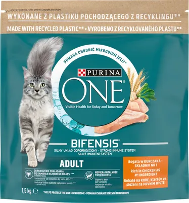 Zdjęcie produktu dla Purina One Bifensis Adult Karma Dla Dorosłych Kotów Bogata W Kurczaka 1,5 Kg