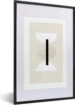 Produktbild von MuchoWow® Gerahmtes Poster Abstrakt - Geometrische Formen - Pastell 40x60 cm - Poster mit Schwarzem Bilderrahmen Wandposter Rahmen Foto Bilder - Poster in Rahmen
