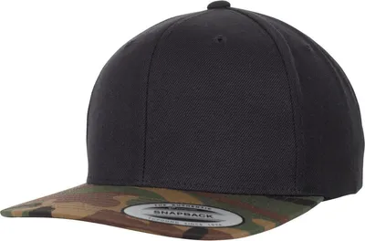 Produktbild von FLEXFIT 6089TC | Classic Snapback 2-Tone Camo Cap, Robuster Wollmix-Twill - Farbe: Black/Green Camo - Größe: One Size