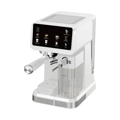 AIORBER 20 bar Espressomaschine mit Milchaufschäumer, Kaffeemaschine mit 1,5L Wassertank, Touch-Bedienung Coffee Machine, 1350W, weiß