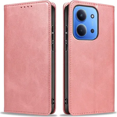 Produktbild von Handyhülle für Xiaomi Redmi 15C Kunstleder Flip Cover Hülle Handytasche Case Kartenfach Farbe: Rosa