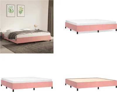Produktbild von vidaXL Bettgestell Rosa 200x200 cm Samt - Bettgestell - Bettgestelle - Bettrahmen - Bett