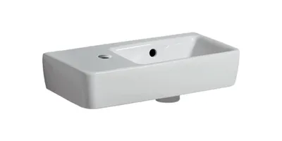 Produktbild von Handwaschbecken RENOVA COMPACT 500x250mm m ÜL Abl. li HL links weiß