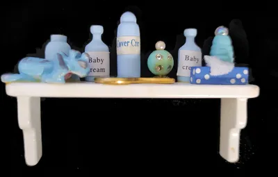 Produktbild von Regal und Zubehör für Puppenhaus Badezimmer