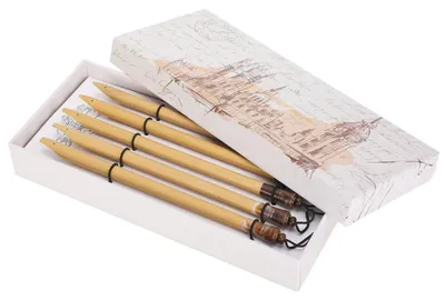 Produktbild von Dip-Stift Set 5-teilig Bambus Handgefertigt Kalligraphie Zeichenstift