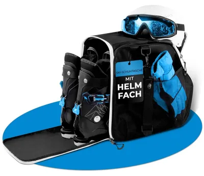 Image de Sac à chaussures de ski - Matériau déchirure-résistant - Bandoulière solide - Pour chaussures de ski et gants