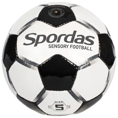 Produktbild von Spordas sensorischer Fußball - fühlbarer und hörbarer Ball für Kinder