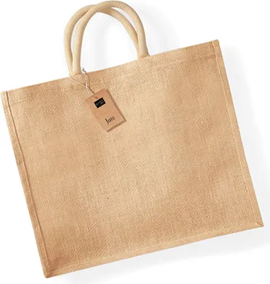 Produktbild von Westford Mill W408 | Jumbo Jute Shopper 45 x 39 x 21 cm - Farbe: Natural - Größe: One Size