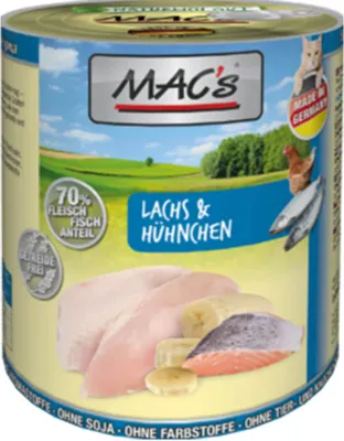 Produktbild von 6 x 800g MAC's Cat Lachs & Hühnchen