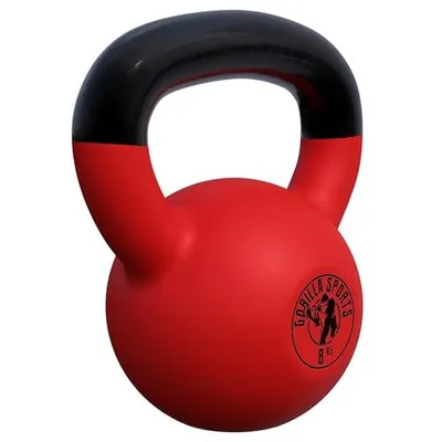 Produktbild von GORILLA SPORTS® Kettlebell 2–32 kg – Gusseisen Kugelhantel mit Vinylbeschichtung, Bodenschonend – Einzeln oder Set – Home Gym, Fitness, Krafttraining