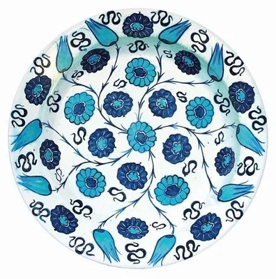 Imagen del producto de Meander: Decoración de metal con motivos de tulipanes y crisantemos, diámetro 26 cm
