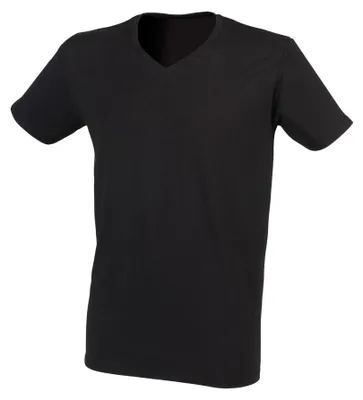 Produktbild von SF Men - "Feel Good" T-Shirt für Herren, V-Ausschnitt, Stretch LT4451 (S) (Schwarz)
