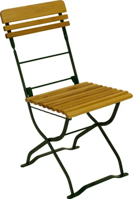Produktbild von DEGAMO Biergartenstuhl Gartenstuhl Klappstuhl MÜNCHEN, Flachstahl grün + Holz Robinie, klappbar, 2 Stück