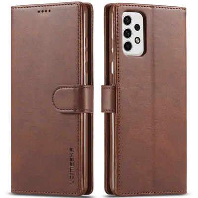 Obrázek produktu pro Pouzdro pro Samsung Galaxy A23, kožené flipové pouzdro s magnetickým uzávěrem a stojánkem, ochranné pouzdro Hnědý