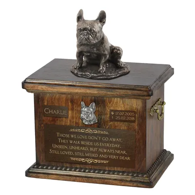 Zdjęcie produktu dla Buldog francuski V - urna na prochy psa, urna ze statuetką, personalizowana urna na psie prochy marki Art-Dog