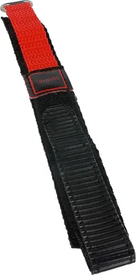 Produktbild von Minott Tavolino | Uhrenarmband Durchzugsband Klettband Schwarz/Rot 14mm