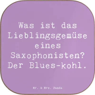 Produktbild von Mr. & Mrs. Panda Tassenuntersetzer Spruch Saxophon Blues - Lavendeltraum - Geschenk, Humor, Musiker, Lernen, Tassen Untersetzer, Band, für Gläser, Tischuntersetzer, Musik