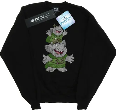 Produktbild von Disney - "Frozen Handstacking Trolls" Sweatshirt für Damen BI19038 (M) (Schwarz)