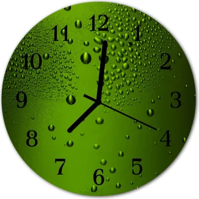 Produktbild von Glasuhr Wanduhr Küchenuhr Echt-Glas 30fi cm Wasser Tropfen grün