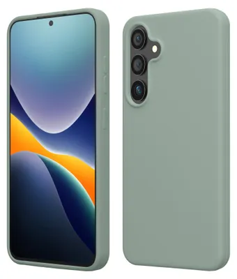 Produktbild von kwmobile Handyhülle für Samsung Galaxy S25 Hülle - Case Silikon - Kabelloses Laden - Schutzhülle Cover in Rainwashed Grün