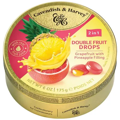 Obrázek produktu pro Cavendish and Harvey Double Fruit Drops - Grapefruit/Ananas - 175 gramů