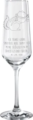 Produktbild von Mr. & Mrs. Panda Glas Eichhörnchen Smoothie - Transparent - Geschenk, Diät, Green Smoothies, Trinkglas, Champagnerglas, Sektglas, Streifenhörnchen, Abnehmen, graviert