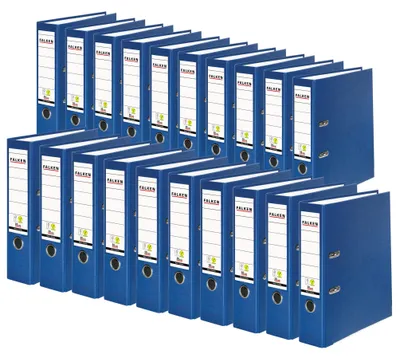 Produktbild von FALKEN 20x PP-Color Kunststoff-Ordner 8 cm breit DIN A4 blau