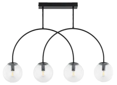 Zdjęcie produktu dla Lampa wisząca DILAR czarna 4xE14x10W szkło wym:52,5x15x78cm IP20 Alfa
