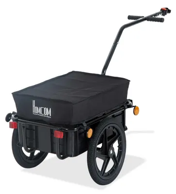 Produktbild von Lastenanhänger, Fahrradanhänger, abnehmbarer Korb, Universalkupplung, bis 40 kg, Stahl, schwarz, 144 x 59 x 80cm