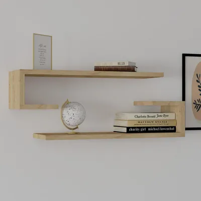 Immagine prodotto di Siligo - Mensola, 60x20x15h cm Marrone Rovere, 2 Ripiani
