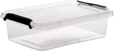 Produktbild von 5Five Aufbewahrungsbox mit Deckel - Clip Box - 3 Liter - 29 x 20 x 8 cm - Kunststoff - transparent