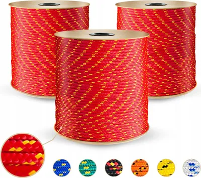 Produktbild von Polypropylenseil 8mm Schnur Polypropylen Seil Tauwerk Flechtleine Rot – mit Kennfäden – UV-beständig 20m