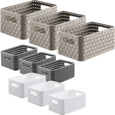 Produktbild von 3er Set Korb COUNTRY 28 x 19 x 13 cm / A5, Farbe:Weiß