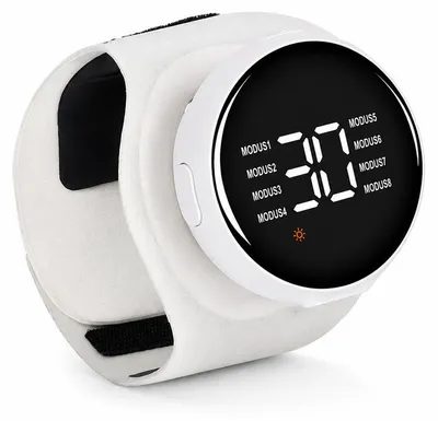 Produktbild von Handgelenk Massagegerät mit EMS Mikrostrom, Rotlicht 660 nm, Infrarot 850 nm, Wärmefunktion, wiederaufladbar