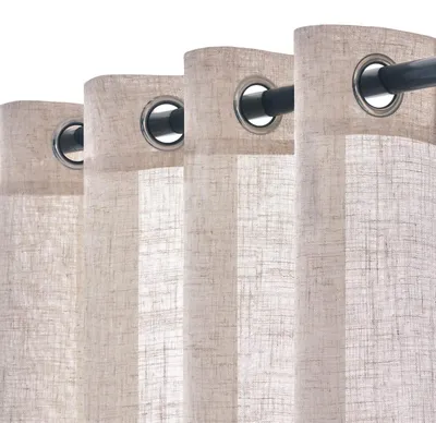 Produktbild von Halbtransparente Gardinen mit Ösen, 2er Set, 140x122 cm, Weiß