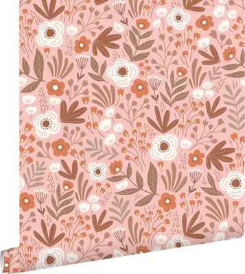Zdjęcie produktu dla ESTAhome Tapeta kwiaty terakoty różowej 50 x 900 cm