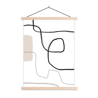 Produktbild von MuchoWow® Textilposter Abstrakt - Pastell - Minimalismus 40x53 cm mit holzfarbenen Rahmen - Schlafzimmer