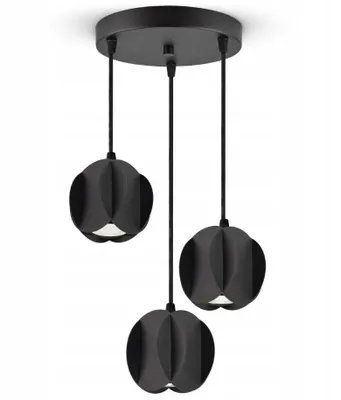 Zdjęcie produktu dla LUXOLAR Lampa wisząca 3-punktowa GU10 LED 25W czarna - Nowoczesna lampa wisząca metalowa - Idealna do salonu, sypialni, jadalni