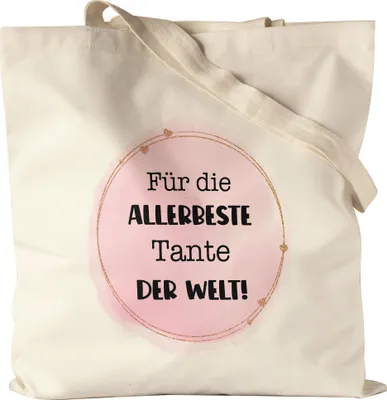 Produktbild von Für die allerbeste Tante der Welt Jutebeutel Tante Patentante Geburtstag Weihnachten