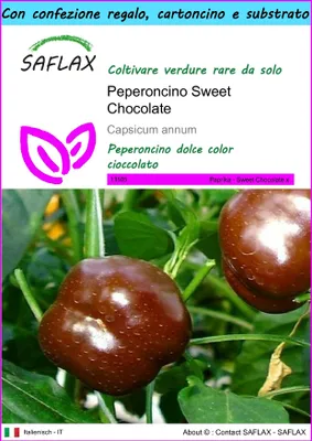 Immagine prodotto di SAFLAX Set regalo - Peperoncino Sweet Chocolate - 10 semi - Capsicum