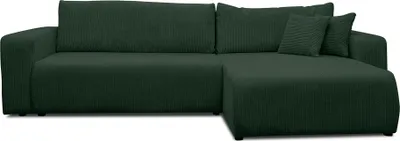 Produktbild von VENASI LUNA XL Ecksofa mit Schlaffunktion und Bettkasten Cord Schlafsofa Eckcouch Sofa Grün