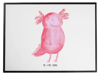 Produktbild von Mr. & Mrs. Panda schreibtischunterlage Axolotl Glücklich - Weiß - Geschenk, gut Gelaunt, Schreibunterlage, tischpad, schreibtischunterlagen, Gute Laune, malunterlage