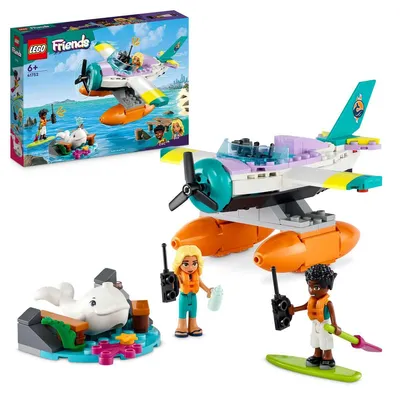 Zdjęcie produktu dla LEGO 41752 Friends Hydroplan ratowniczy, zabawa w ratowanie zwierząt, zestaw klocków z samolotem i wielorybem, zabawka dla 6-latków, dla małych dzieci, dziewcząt i chłopców