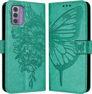 Produktbild von Mobigear Butterfly  Nokia G42 Hülle Klapphülle Geldbörse - Grün