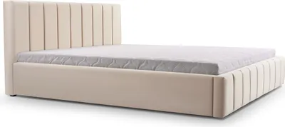 Produktbild von MOEBLO Polsterbett Bett 01 – Doppelbett mit Kopfstütze, Rahmenbettgestell, Bettkasten, Lattenrost und gepolstertem Kopfteil - 180x200 - Light Beige (TRINITY 2)